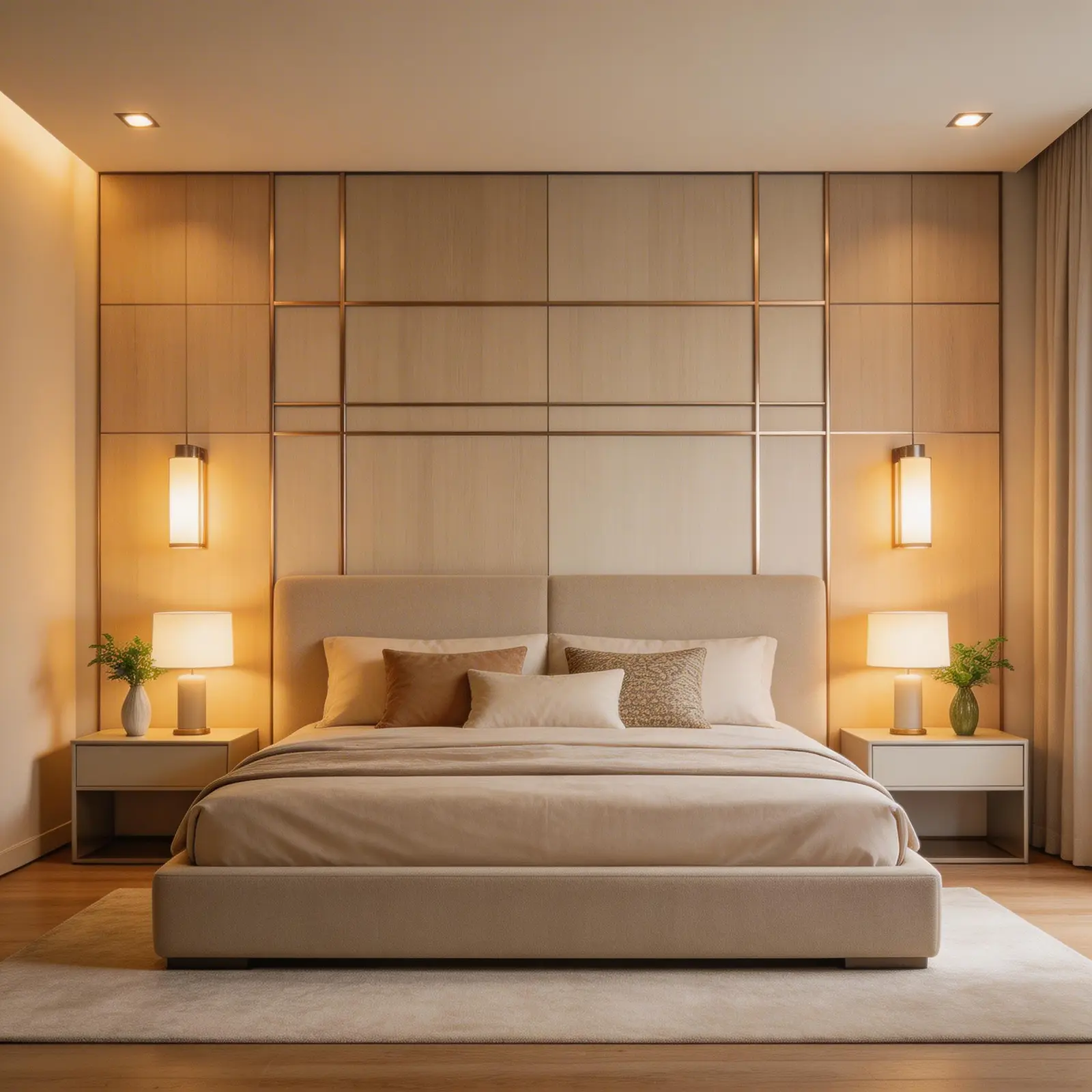 Modern bedroom wall panel application
